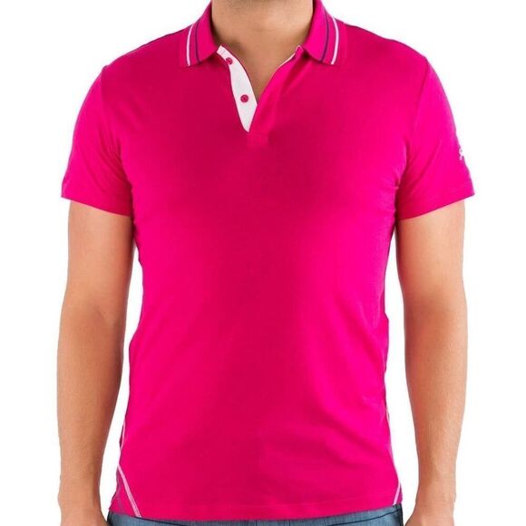 New Just Cavalli XXS / 44 Men Classic Polo Pink T-Shirt Button-up Collar Top - Picture 1 of 5